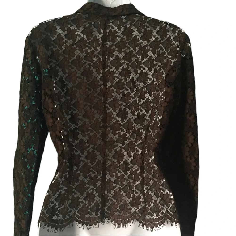 Vintage The Wrights Lace Button Down Shirt - Picture 6 of 7
